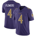 B.Ravens #4 Zay Flowers Player Purple Color Rush Vapor Untouchable Limited Home Game Ldoa Stitched Jerseys