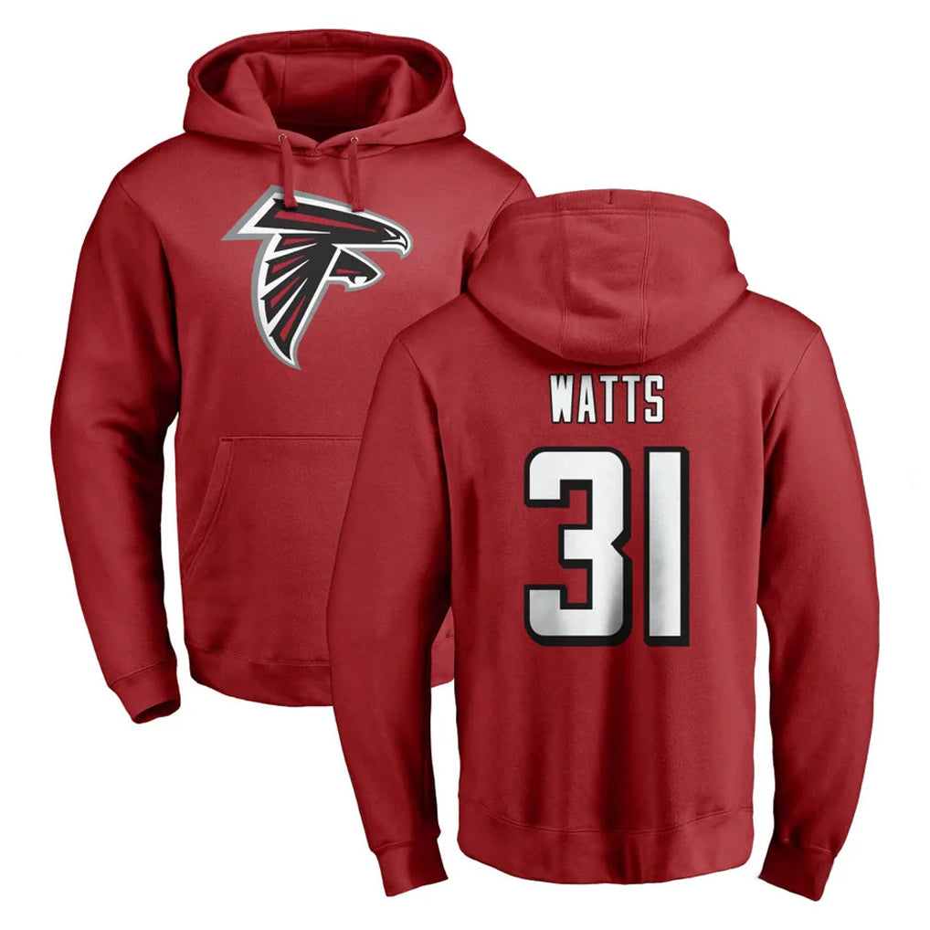 A.Falcons #31 Xavier Watts Player Red Pullover Hoodies Home Game Ldoa Stitched Jerseys