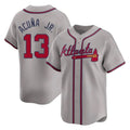 A.Braves #13 Ronald Acuna Jr Player Gray Limited Home Game Ldoa Stitched Jerseys