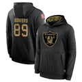 LV.Raiders #89 Brock Bowers Player Black Salute to Service Hoodies Limited Game Ldoa Stitched Jerseys