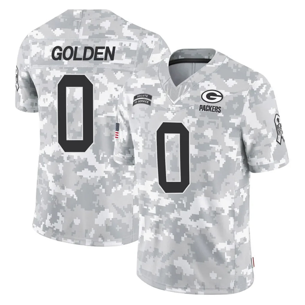 GB.Packers #0 Matthew Golden Player Arctic Camo Salute To Service Limited Ldoa Stitched Jerseys