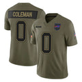 B.Bills #0 Keon Coleman Player Olive Salute To Service Limited Game Ldoa Stitched Jerseys