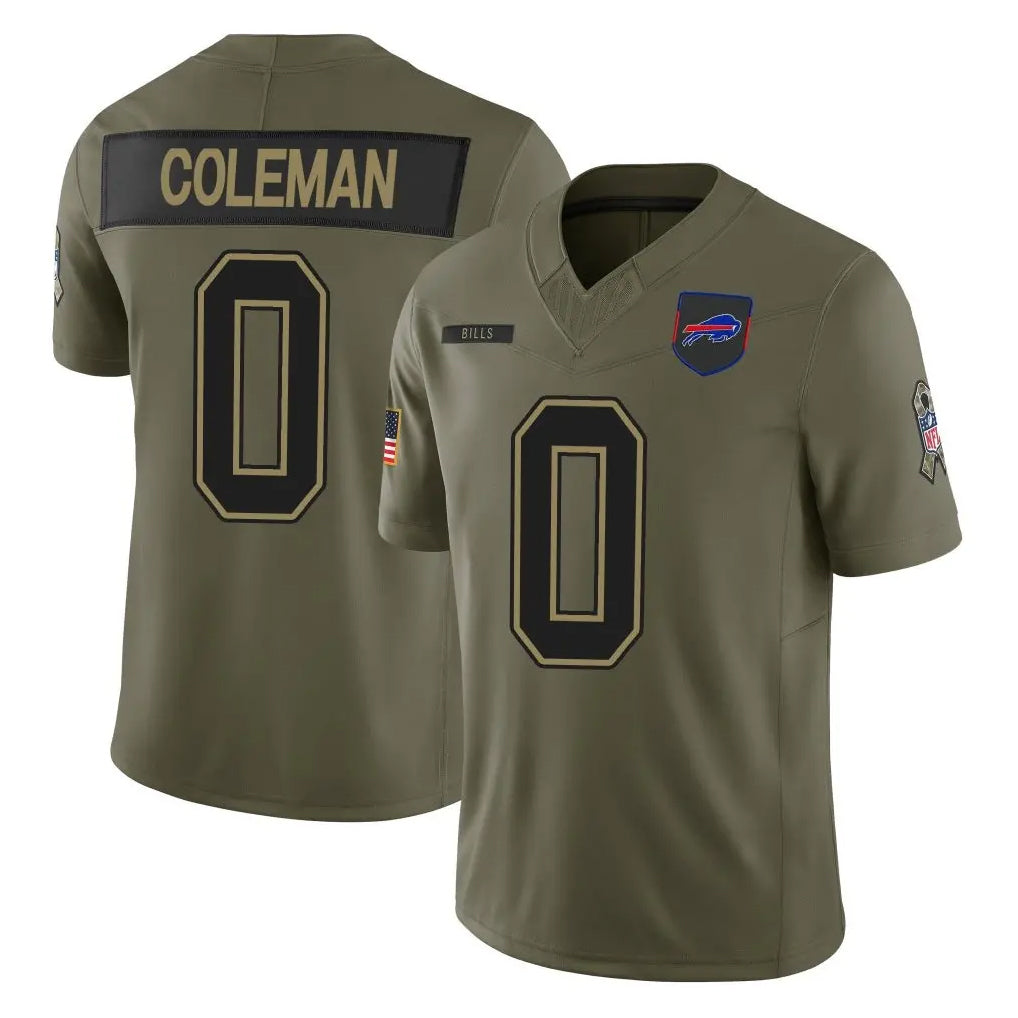 B.Bills #0 Keon Coleman Player Olive Salute To Service Limited Game Ldoa Stitched Jerseys