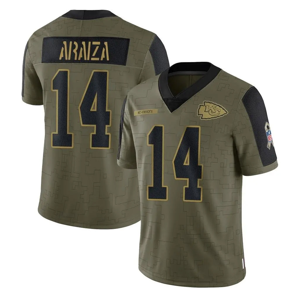 KC.Chiefs #14 Matt Araiza Player Olive Salute To Service Limited Game Ldoa Stitched Jerseys