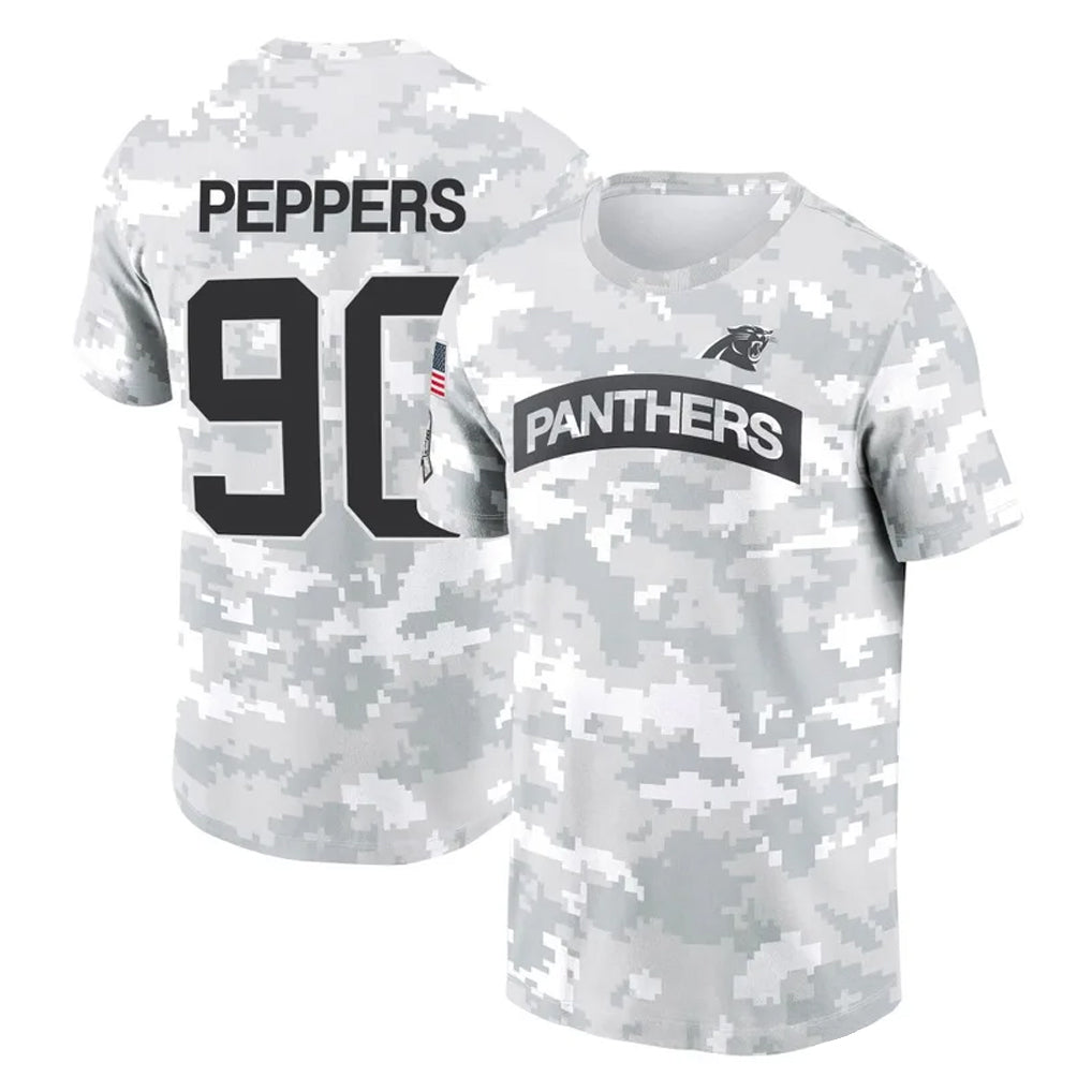C.Panthers #90 Julius Peppers Player Arctic Camo Salute to Service T-Shirt Hoodies Ldoa Stitched Jerseys