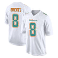 M.Dolphins #8 JuJu Brents Player White Fashion Home Game Ldoa Stitched Jerseys