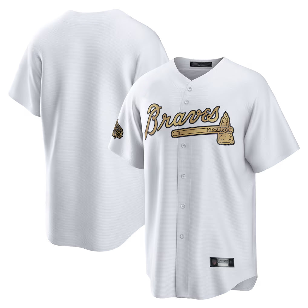 A.Braves ## Braves Blank Player White-Gold All-Star Home Game Ldoa Stitched Jerseys
