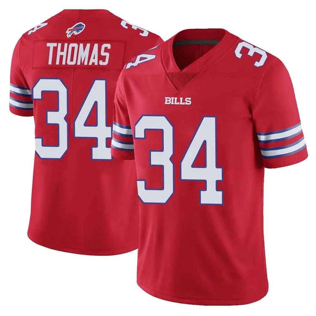 B.Bills #34 Thurman Thomas Player Red Vapor Untouchable Limited Home Game Ldoa Stitched Jerseys