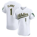 Athletics #1 Denzel Clarke Player White Limited Elite Home Game Ldoa Stitched Jerseys