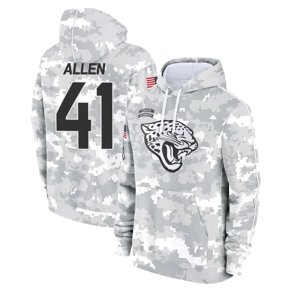 J.Jaguars #41 Josh Hines-Allen Player Arctic Camo Salute to Service Hoodies Limited Game Ldoa Stitched Jerseys