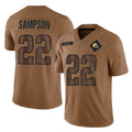 C.Browns #22 Dylan Sampson Player Brown Salute to Service Limited Home Game Ldoa Stitched Jerseys