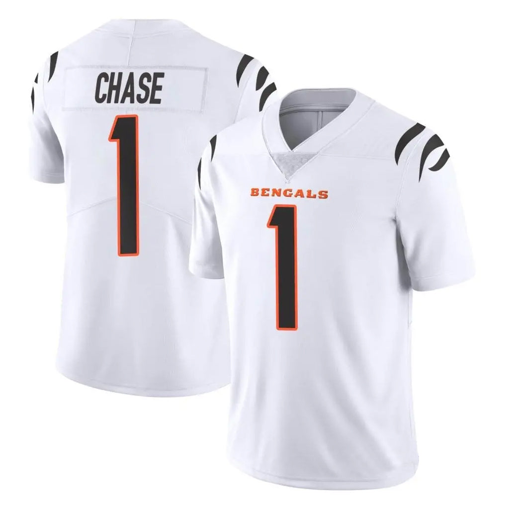 C.Bengals #1 Ja'Marr Chase Player White Vapor Untouchable Limited Home Game Ldoa Stitched Jerseys