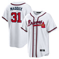 A.Braves #31 Greg Maddux Player White Home Game Ldoa Stitched Jerseys