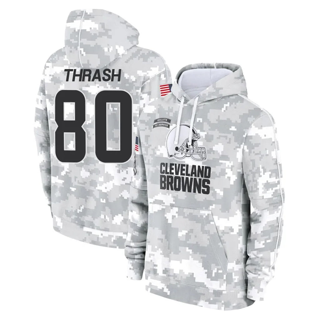 C.Browns #80 Jamari Thrash Player Arctic Camo Salute to Service Hoodies Limited Game Ldoa Stitched Jerseys