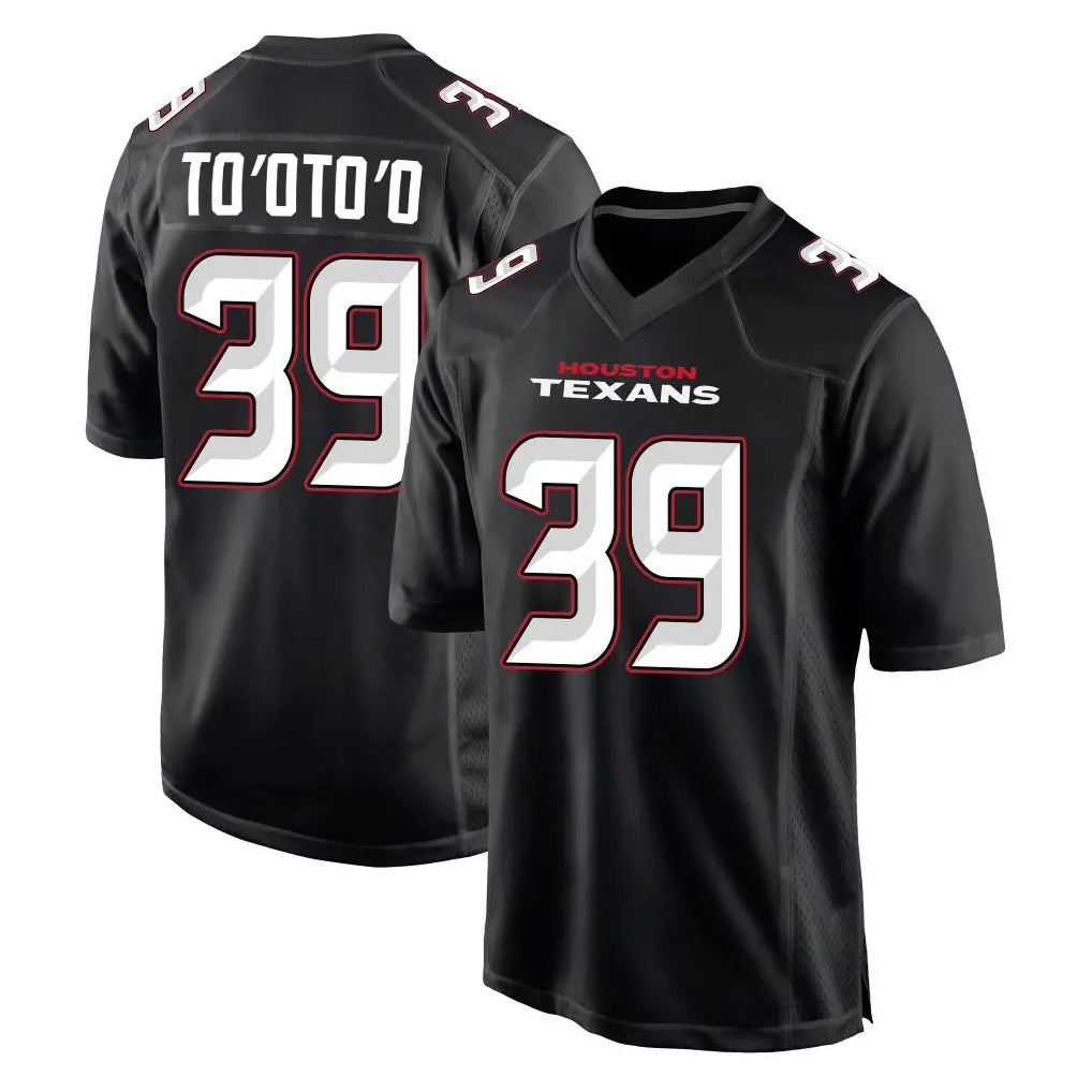 H.Texans #39 Henry To'oTo'o Player Carbon Black Fashion Home Game Ldoa Stitched Jerseys