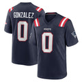 NE.Patriots #0 Christian Gonzalez Player Navy Home Game Ldoa Stitched Jerseys