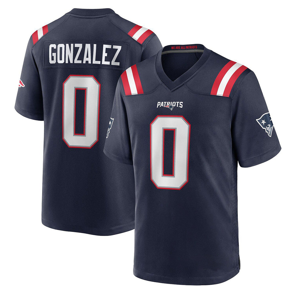 NE.Patriots #0 Christian Gonzalez Player Navy Home Game Ldoa Stitched Jerseys
