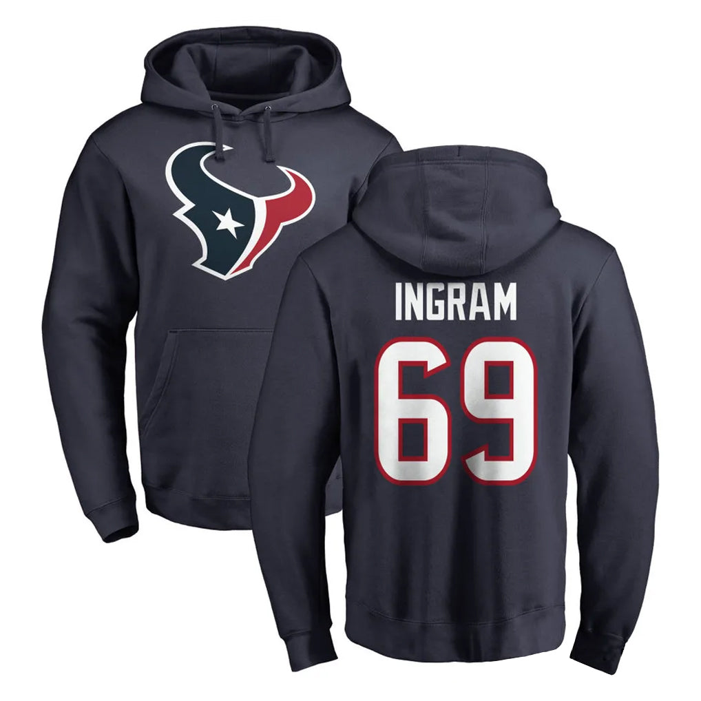 H.Texans #69 Ed Ingram Player Navy Pro Line Pullover Hoodie Limited Game Ldoa Stitched Jerseys
