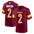 W.Commanders #2 Amik Robertson Player Burgundy Home Game Ldoa Stitched Jerseys