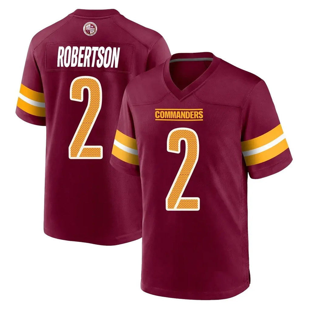 W.Commanders #2 Amik Robertson Player Burgundy Home Game Ldoa Stitched Jerseys