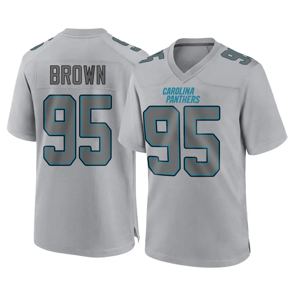 C.Panthers #95 Derrick Brown Player Gray Atmosphere Fashion Game Ldoa Stitched Jerseys