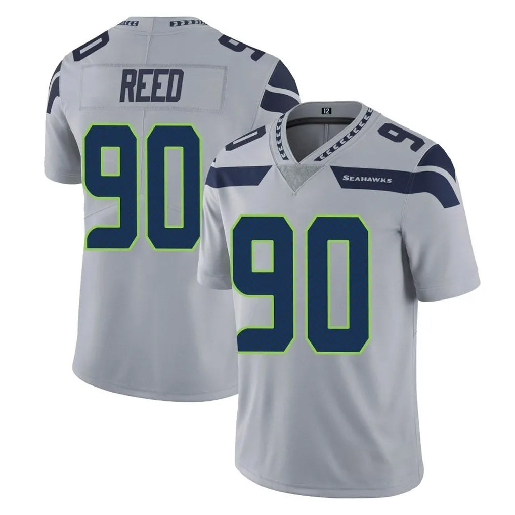 S.Seahawks #90 Jarran Reed Player Gray Limited Vapor Untouchable Home Game Ldoa Stitched Jerseys