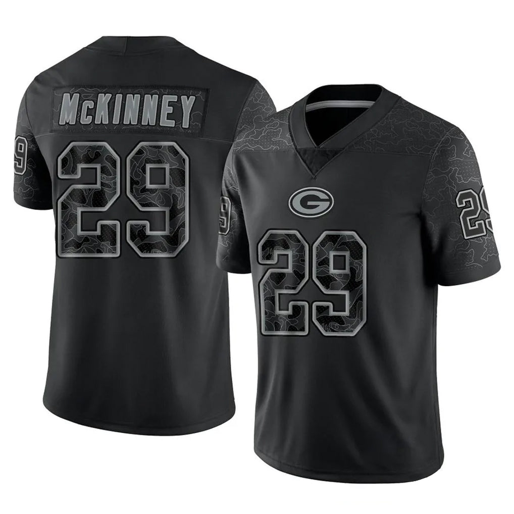 GB.Packers #29 Xavier McKinney Player Black Reflective Limited Home Game Ldoa Stitched Jerseys