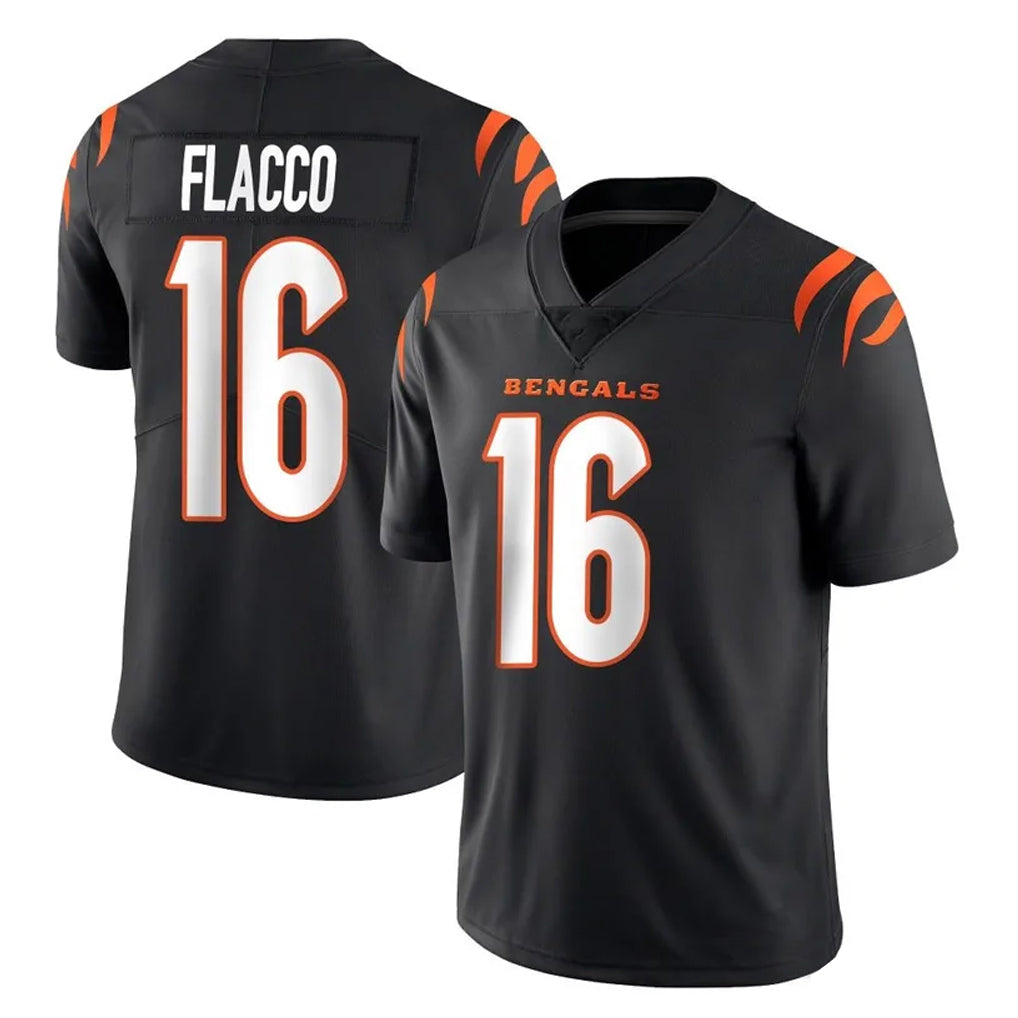 C.Bengals #16 Joe Flacco Player Black Vapor Untouchable Limited Home Game Ldoa Stitched Jerseys