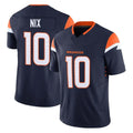 D.Broncos #10 Bo Nix Player Navy Limited Vapor F.U.S.E. Home Game Ldoa Stitched Jerseys