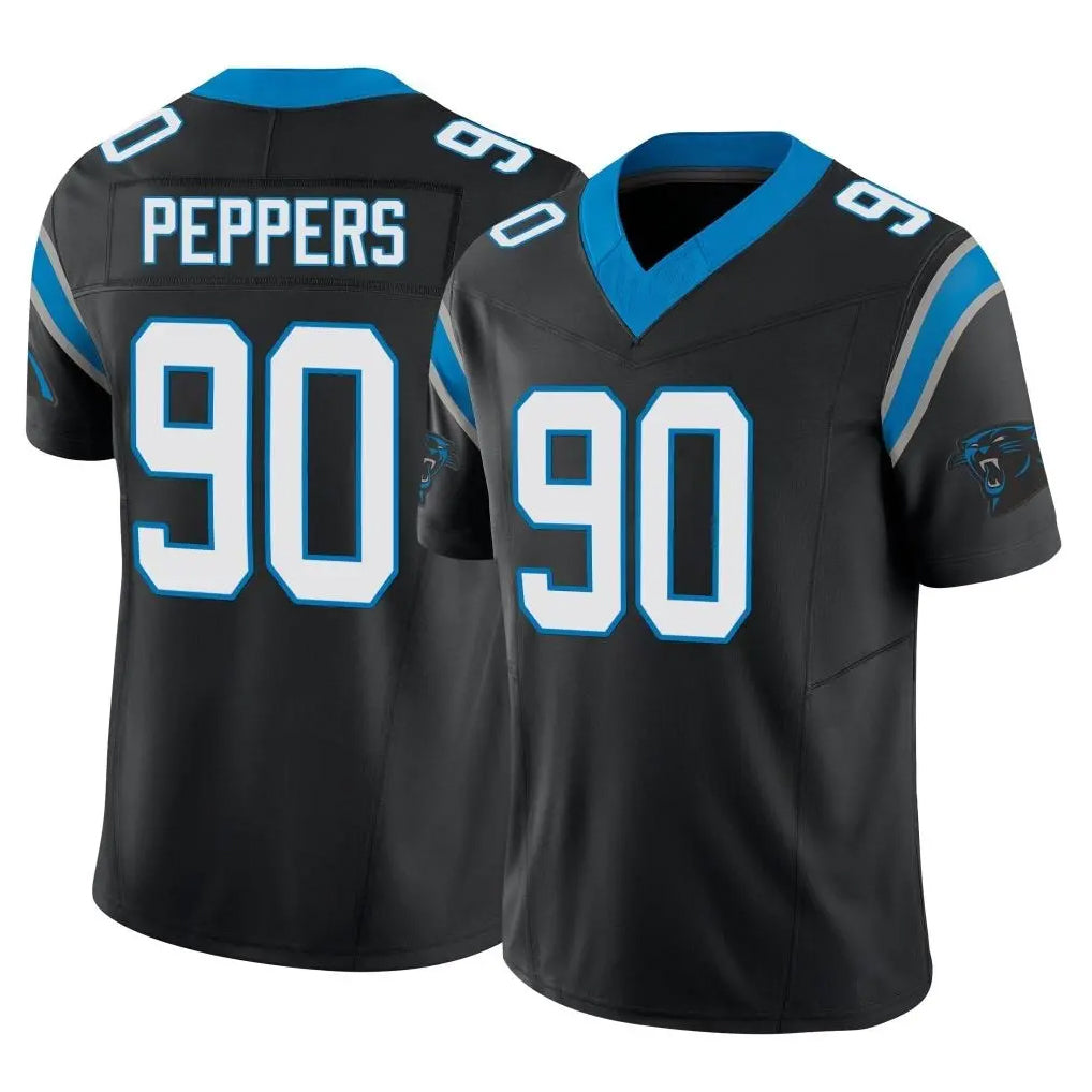 C.Panthers #90 Julius Peppers Player Black Vapor F.U.S.E. Limited Home Game Ldoa Stitched Jerseys