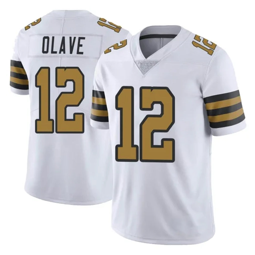 NO.Saints #12 Chris Olave Player White Limited Color Rush Home Game Ldoa Stitched Jerseys