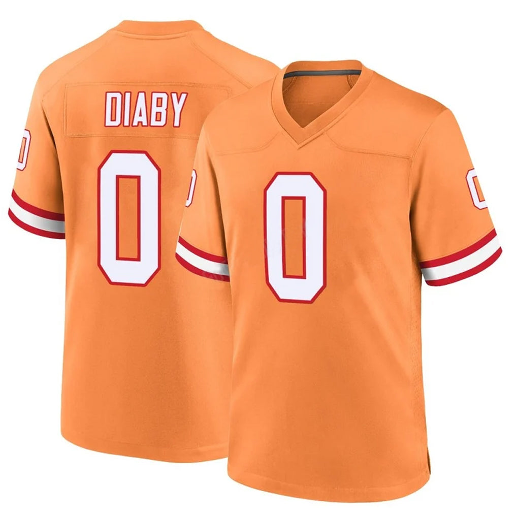 TB.Buccaneers #0 Yaya Diaby Player Orange Throwback Home Game Ldoa Stitched Jerseys