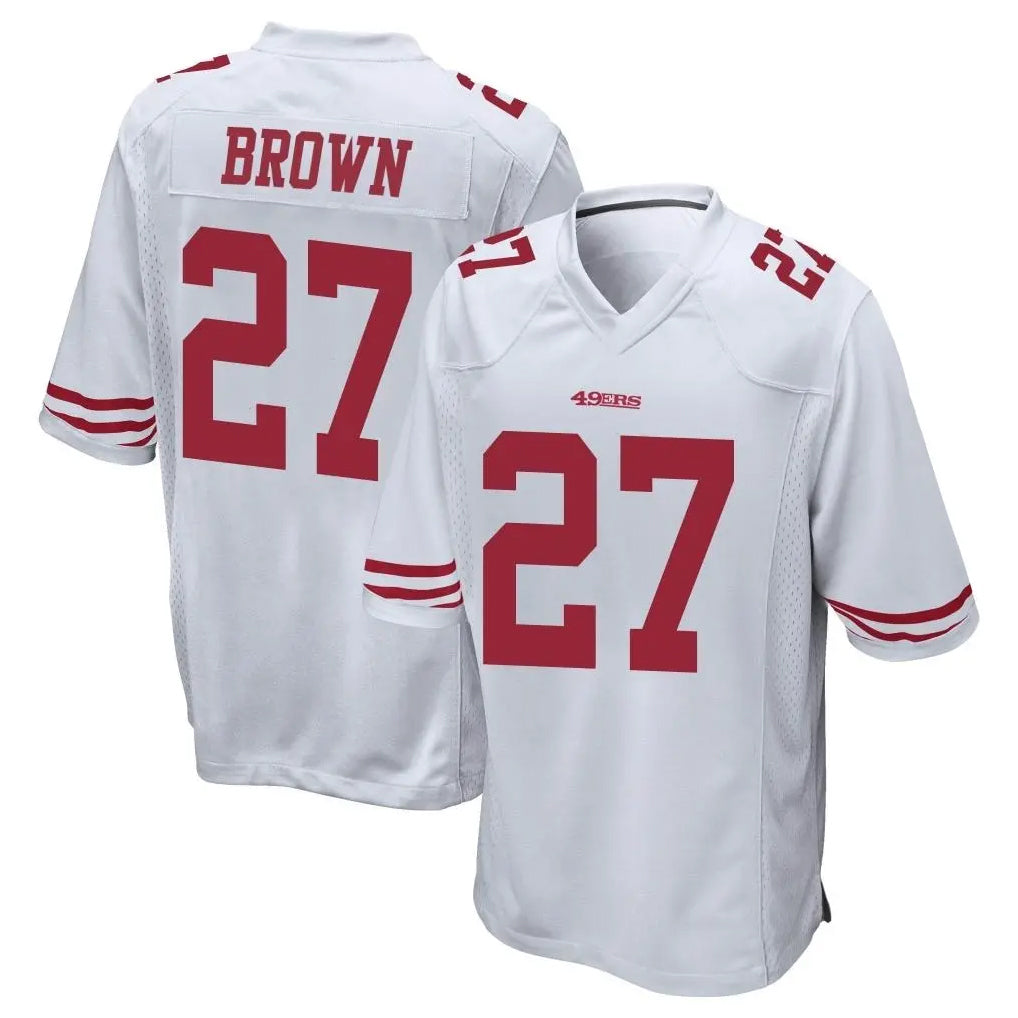 SF.49ers #27 Ji'Ayir Brown Player White Home Game Ldoa Stitched Jerseys