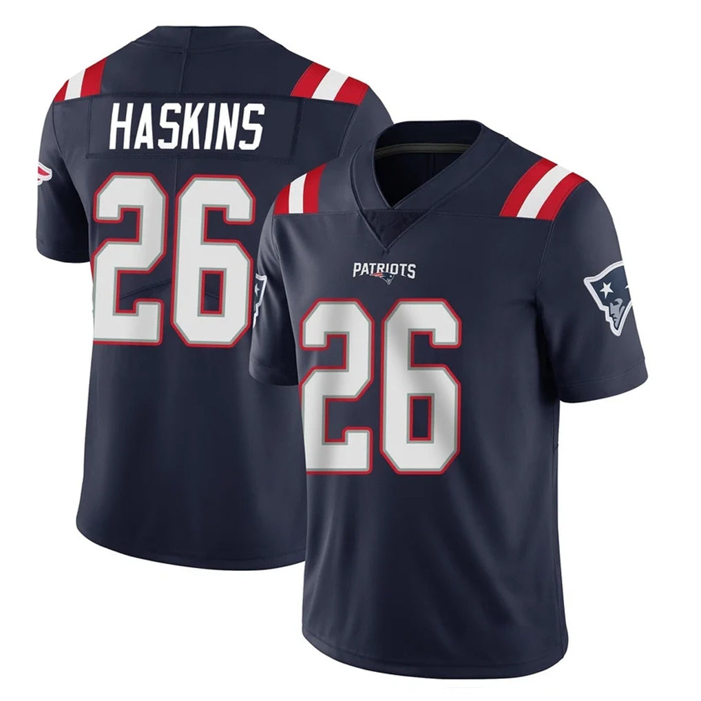 NE.Patriots #26 Hassan Haskins Player Navy Vapor Untouchable Home Game Ldoa Stitched Jerseys