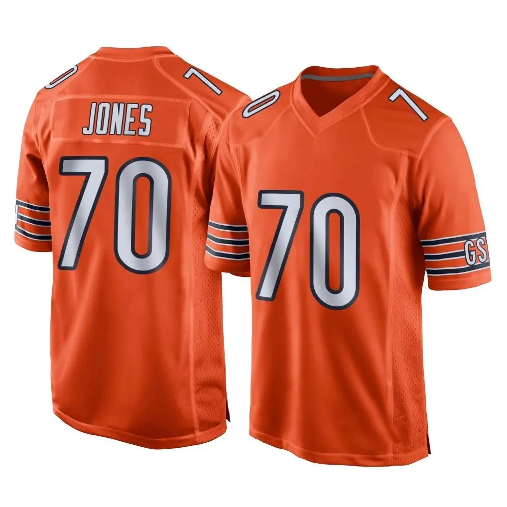 C.Bears #70 Braxton Jones Player Orange Home Game Ldoa Stitched Jerseys