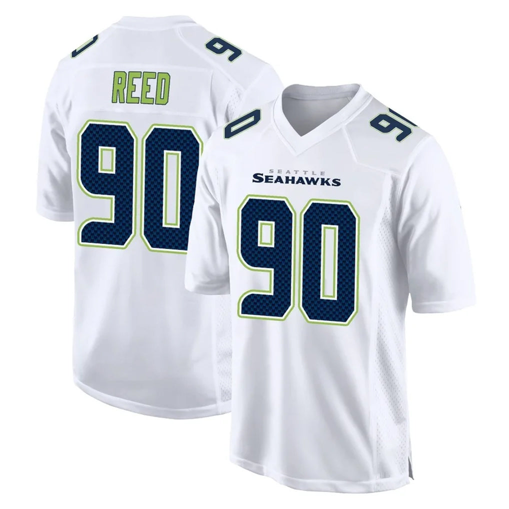 S.Seahawks #90 Jarran Reed Player White Tundra Fashion Home Game Ldoa Stitched Jerseys