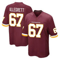 W.Commanders #67 Nick Allegretti Player Burgundy Team Color Home Game Ldoa Stitched Jerseys