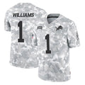 D.Lions #1 Jameson Williams Player Arctic Camo Salute To Service Limited Ldoa Stitched Jerseys