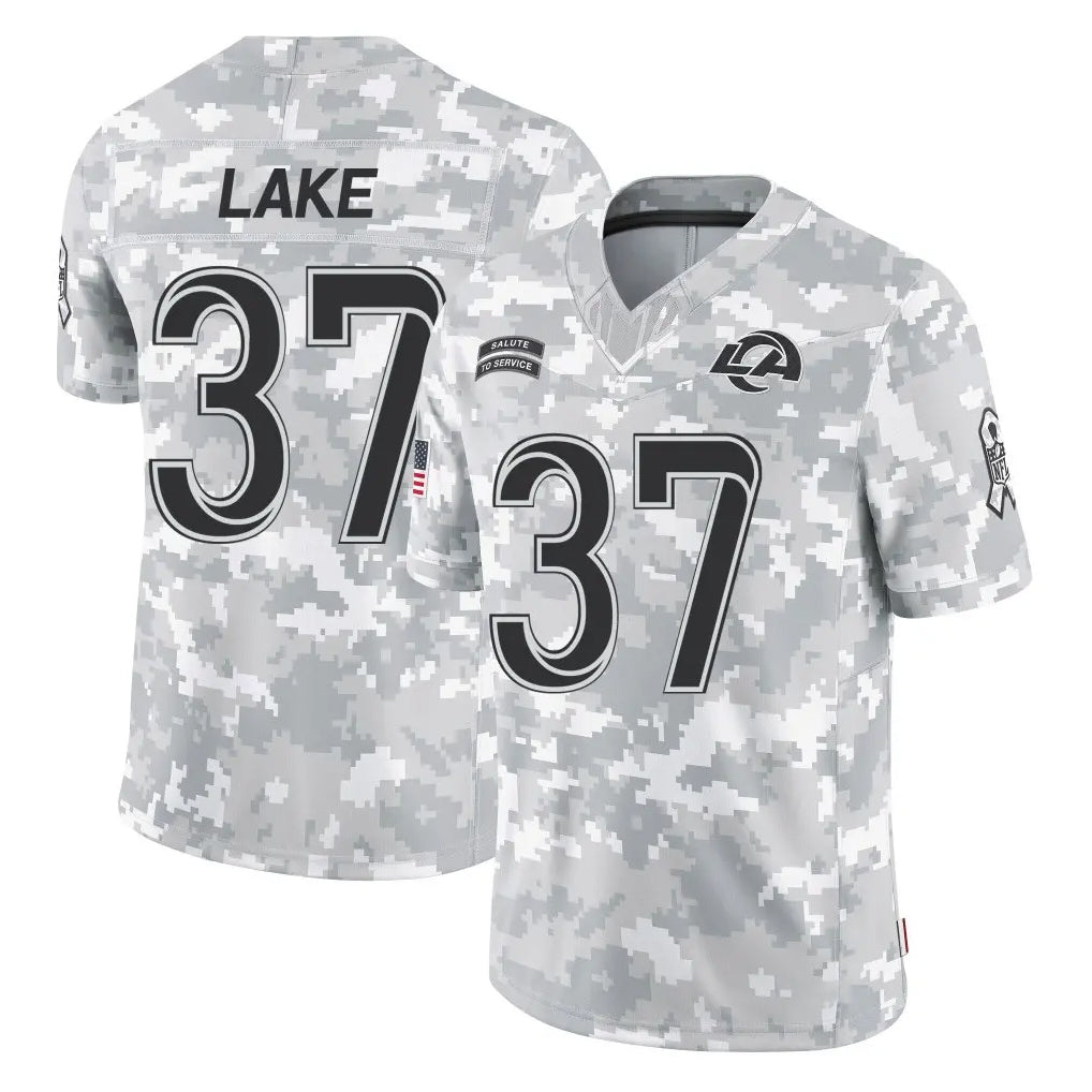 LA.Rams #37 Quentin Lake Player Arctic Camo Salute To Service Limited Game Ldoa Stitched Jerseys