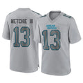 C.Panthers #13 John Metchie III Player Gray Atmosphere Fashion Game Ldoa Stitched Jerseys