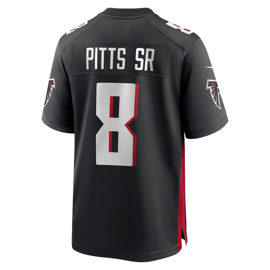 A.Falcons #8 Kyle Pitts Sr. Player Black Home Game Ldoa Stitched Jerseys