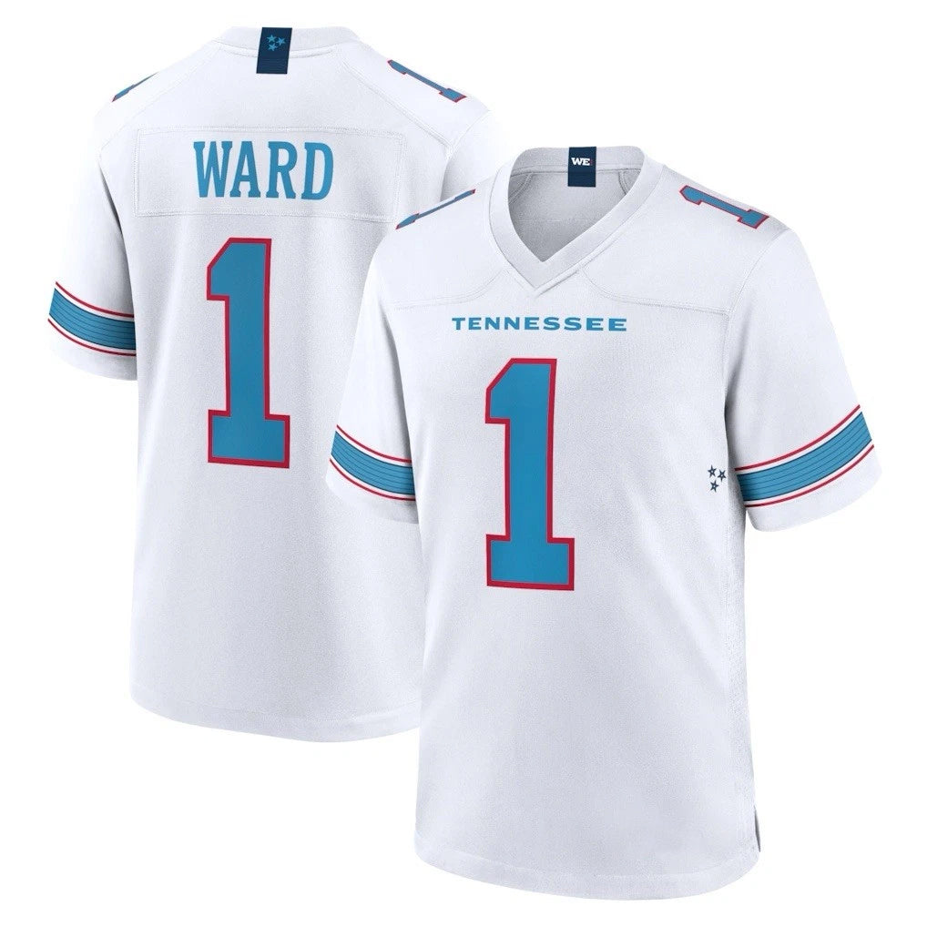 T.Titans #1 Cam Ward Player White 2026 Game Home Ldoa Stitched Jerseys