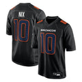 D.Broncos #10 Bo Nix Player Carbon Black Fashion Limited Game Ldoa Stitched Jerseys