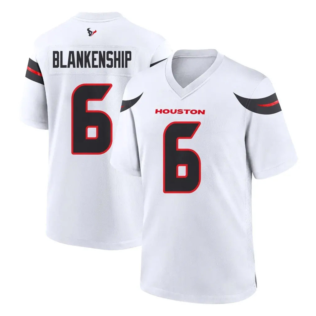 H.Texans #6 Reed Blankenship Player White Home Game Ldoa Stitched Jerseys