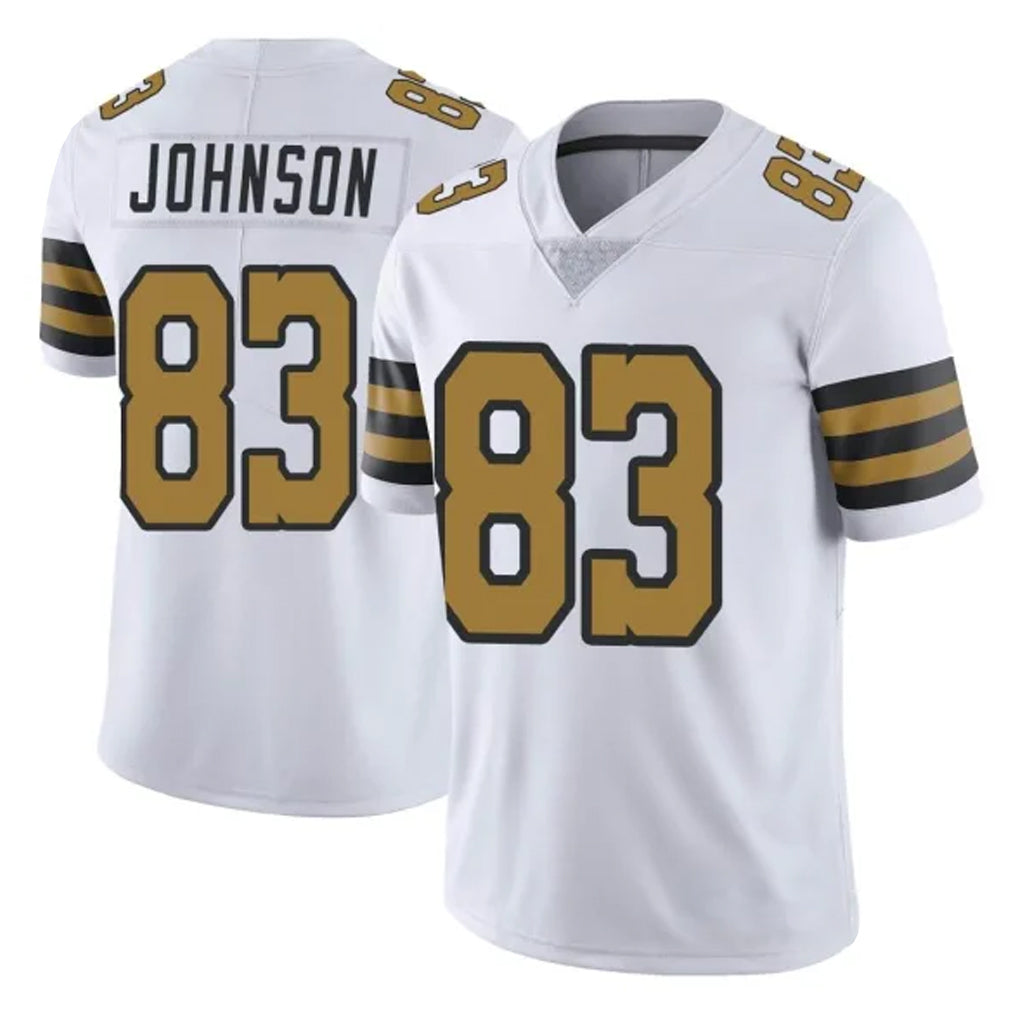 NO.Saints #83 Juwan Johnson Player White Limited Color Rush Home Game Ldoa Stitched Jerseys