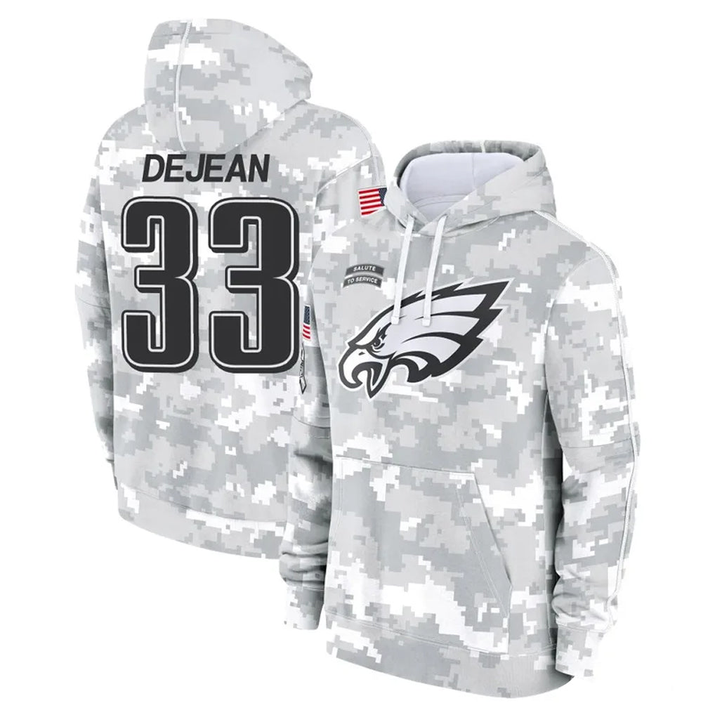 P.Eagles #33 Cooper DeJean Player Arctic Camo Salute to Service Pullover Hoodies Limited Game Ldoa Stitched Jerseys
