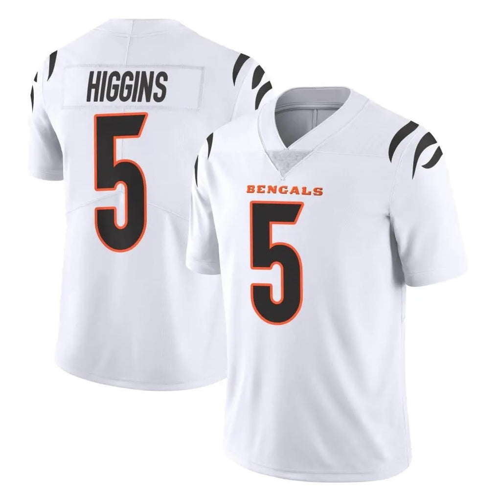 C.Bengals #5 Tee Higgins Player White Vapor Untouchable Limited Home Game Ldoa Stitched Jerseys