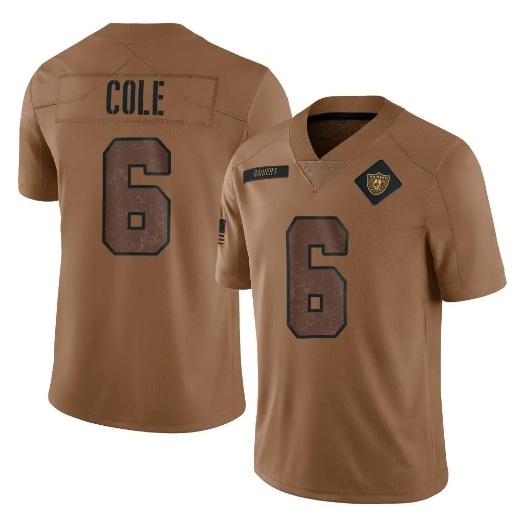 LV.Raiders #6 A.J. Cole Player Brown Salute To Service Limited Ldoa Stitched Jerseys