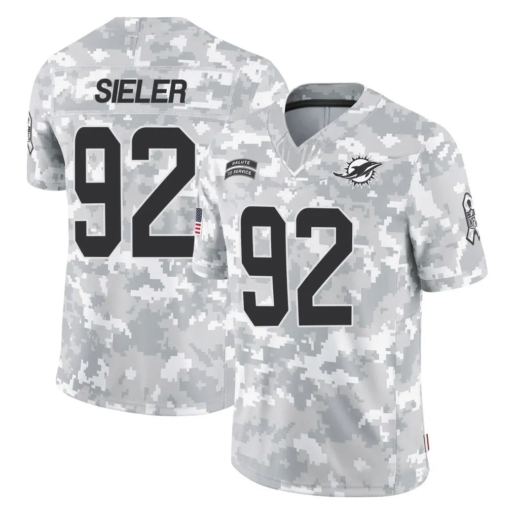 M.Dolphins #92 Zach Sieler Player Arctic Camo Salute To Service Limited Game Ldoa Stitched Jerseys