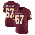 W.Commanders #67 Nick Allegretti Player Burgundy Limited Team Color Vapor Untouchable Home Game Ldoa Stitched Jerseys